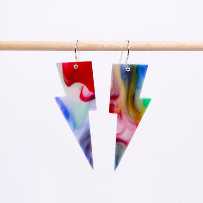 Hanging Lightning Bolt Earrings - Mystery Color