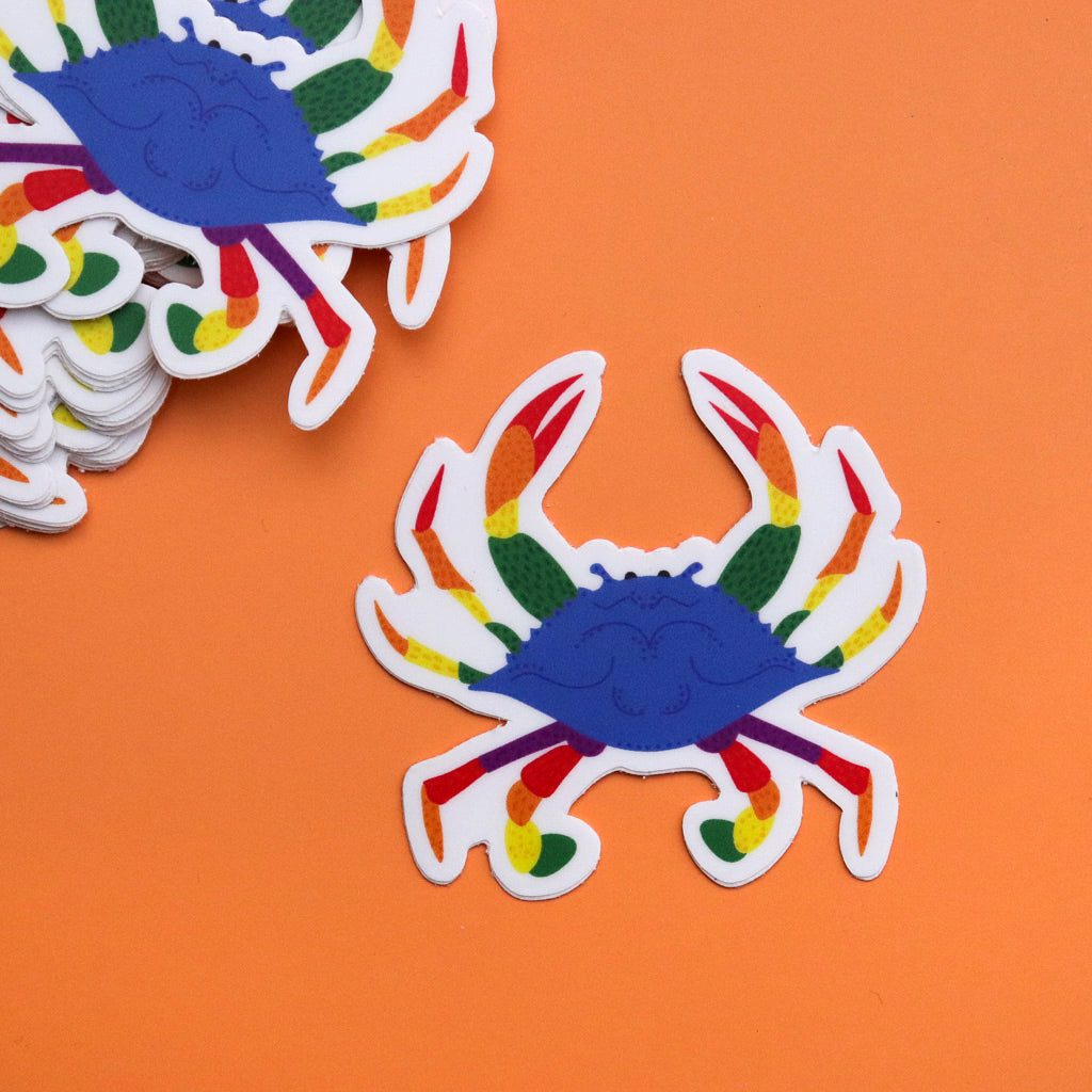 Mini Pride Crab Sticker