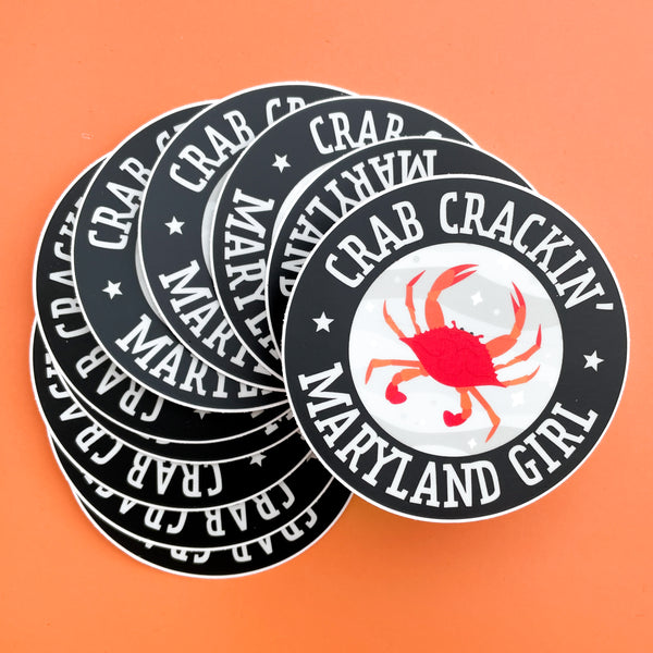 Crab Crackin' Maryland Girl Vinyl Sticker