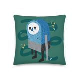 "Sad James" Pillow in Turquoise