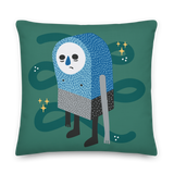 "Sad James" Pillow in Turquoise