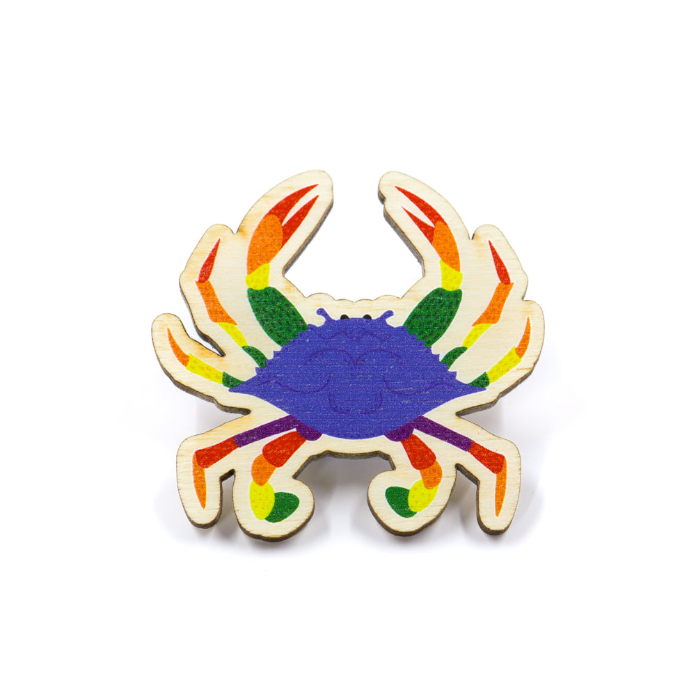 Pride Crab Wooden Pins