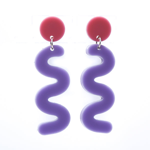 Wiggle Earrings - Pink & Lilac