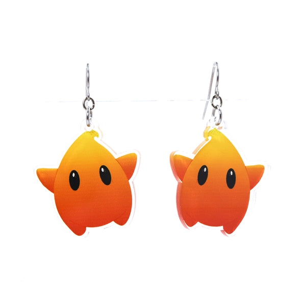"Special Star" Hanging Earrings in Orange