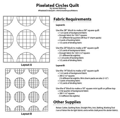 Pixelated Circles Quilt - PDF Pattern