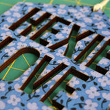 Hexie Love Wall Hanging - Tiny Purple Flowers