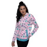 Monstera Doodles Unisex Bomber Jacket