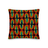 Rainbows in a Row Pillow - Black