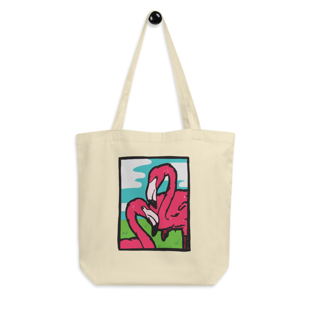 80's Flamingo Eco Tote Bag