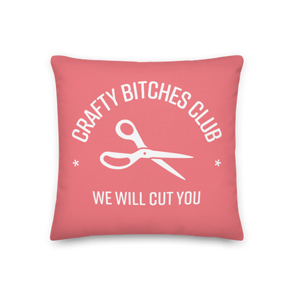 Crafty Bitches Club Pillow in Pink