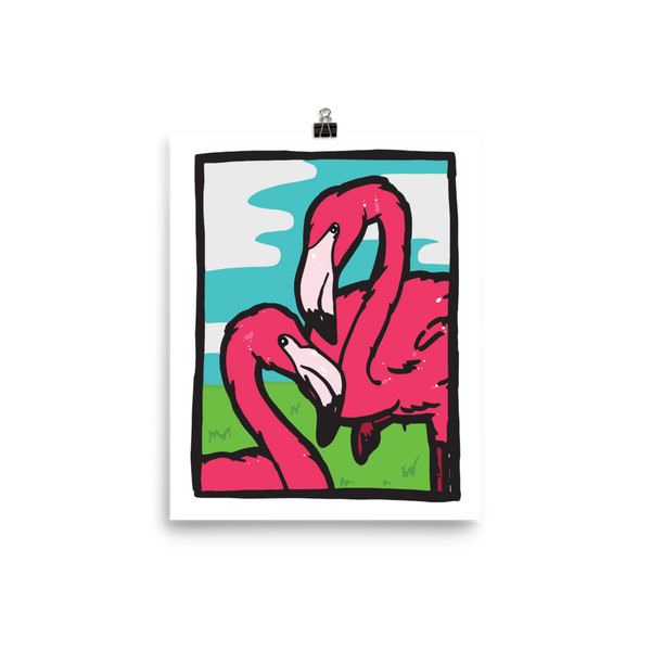80's Flamingo print
