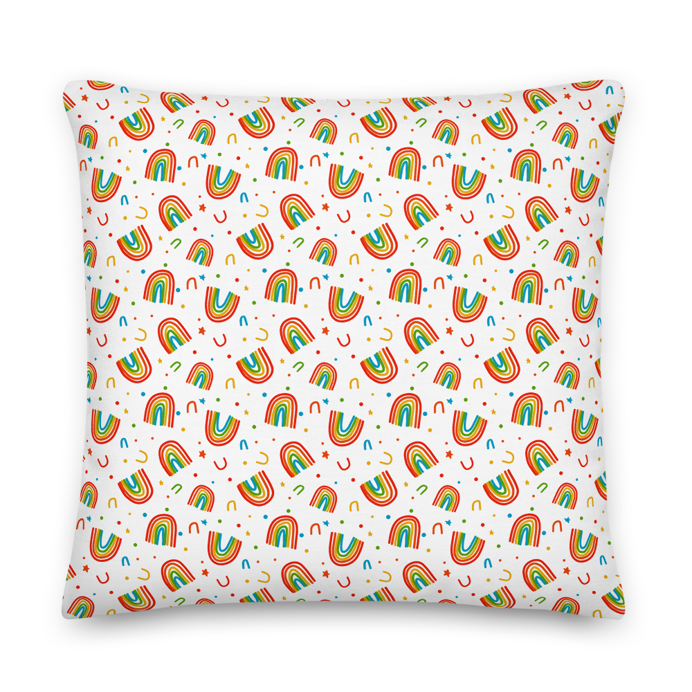Rainbow Doodles Pillow