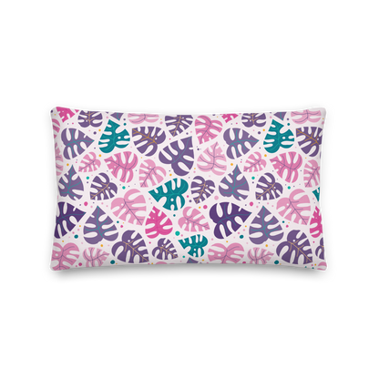 Monstera Doodles Pillow in Jewel Tones