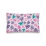 Monstera Doodles Pillow in Jewel Tones
