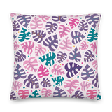 Monstera Doodles Pillow in Jewel Tones