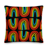 Rainbows in a Row Pillow - Black
