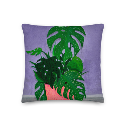 "Monstera Painting Number 1" Pillow