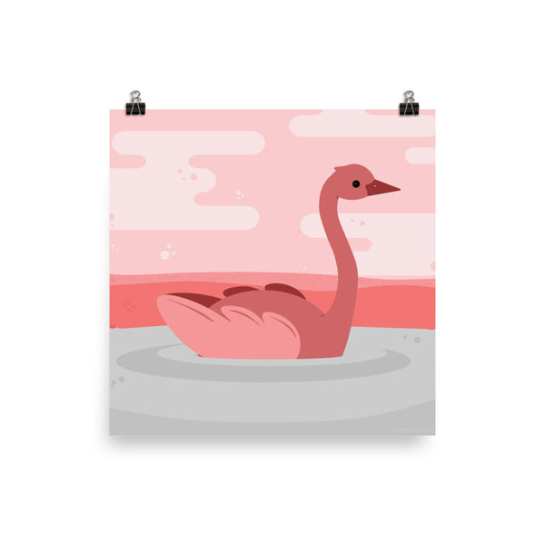 Pink Swan Photo Quality Print