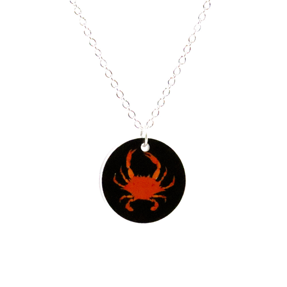 Tiny Crab Painting Necklace